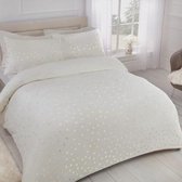 Super zachte fleece dekbedovertrek dots ivory / 1-persoons