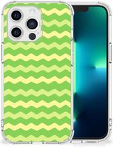 Smartphone hoesje Geschikt voor iPhone 13 Pro Beschermhoesje met transparante rand Waves Green
