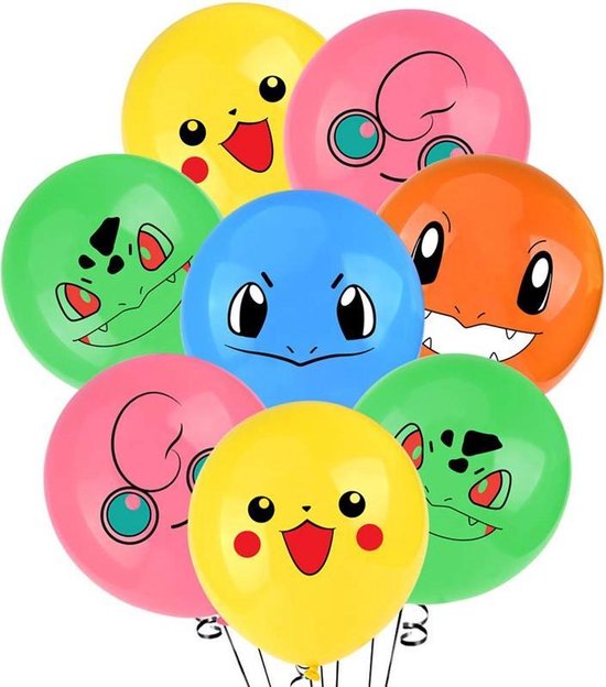 10x Pokemon Balonnen - Pokémon verjaardag Ballonnen