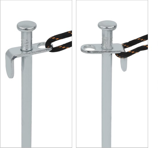 Relaxdays tentharingen set - 12 stuks - rvs - 20x2,6 cm - harde ondergronden - kamperen van Relaxdays — afbeelding 4