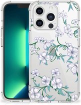 Smartphone hoesje iPhone 13 Pro Max Siliconen Hoesje met transparante rand Blossom White