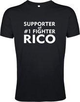 T-shirt zwart Supporter of #1 Fighter Rico | kickbox supporter fan shirt | Glory Kickboxing fan | fighting fan | Rico Verhoeven / Team Rico supporter | vechtsport souvenir | maat M