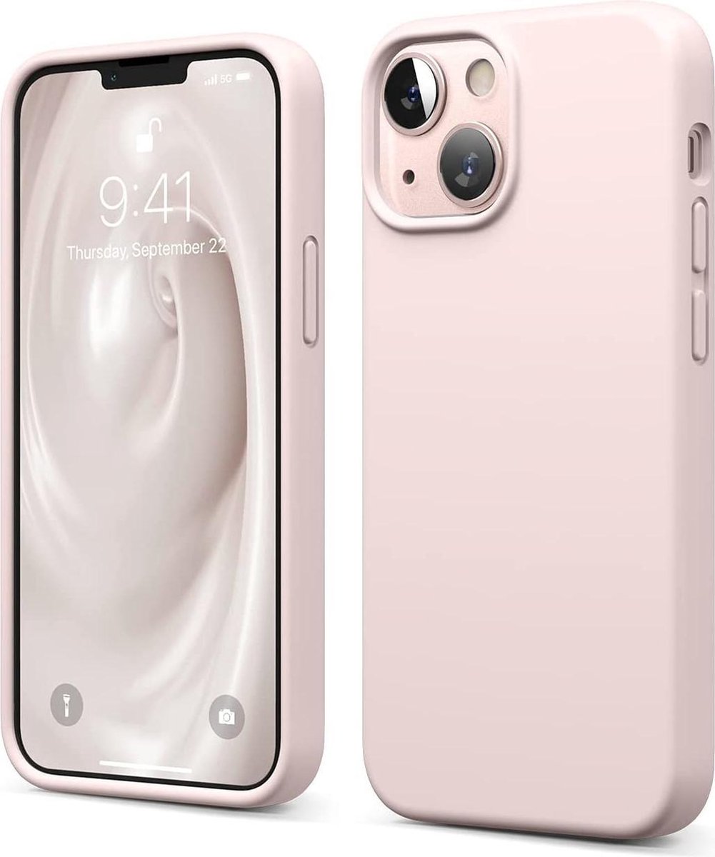 Hoesje Geschikt voor iPhone 13 Mini – Liquid siliconen backcover – Licht Roze