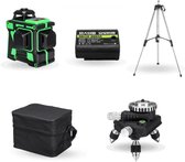 Dakta® Bouwlaser | 12 lijnen | Kruislijnlaser | 638nm | Lijnlaser | Rotatielaser | Roterende Laser | Zelfnivellerend | op Statief | Met Opbergbox
