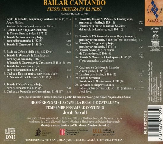 Jordi Savall Capella Reial De Catal - Bailar Cantando Fiesta Mestiza En E (Super Audio CD) - Jordi Savall Capella Reial de Catal