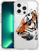 Anti Shock Bumper Case iPhone 13 Pro Max Smartphone hoesje met doorzichtige rand Tiger
