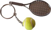 Sleutelhanger met tennisbal en -racket
