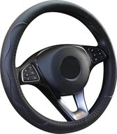 Stuurhoes Auto - Voor 37-38 cm Stuurwiel - Volante Zwart met Blauw - Voorgevormd