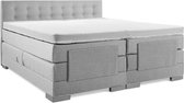 Boxspring Elektrische  Plint 140x210 Compleet Grijs Knopen