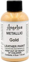 Angelus Leather Acrylic Paint - textielverf voor leren stoffen - acrylbasis - Metallic Gold - 118ml