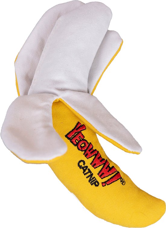 Yeowww! Chicata Banana Peeled - Speeltje voor Katten met kattenkruid - De meest krachtige Catnip ter wereld – Onweerstaanbaar – Katoen – 18 cm - Geel