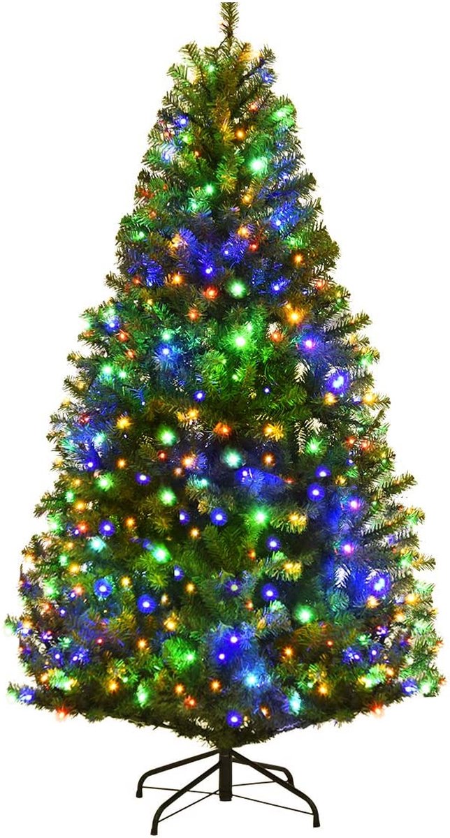 Monkey's Kunstkerstboom - Met LED Lichtketting - Groen - Kerstmis - Kerstboom - 150 cm