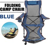 Camping Chair-Reclining Folding Camping Chair-Draagbare Dutje Stoel-Voor Outdoor Camping Vissen Opvouwbare Strand Lounge Chair-Met Voetsteun-Blauw