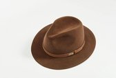 Hoed- Fedora- Fur felt - LUCKY- lichtbruin -maat 57 cm