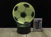 Klarigo®️ Nachtlamp – 3D LED Lamp Illusie – 16 Kleuren – Bureaulamp – Voetbal – Sfeerlamp – Nachtlampje Kinderen – Creative  - Afstandsbediening - WK 2022 - WK voetbal