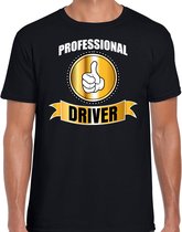 Professional driver / professionele chauffeur - t-shirt zwart heren - Cadeau verjaardag shirt - kado voor chauffeurs XL