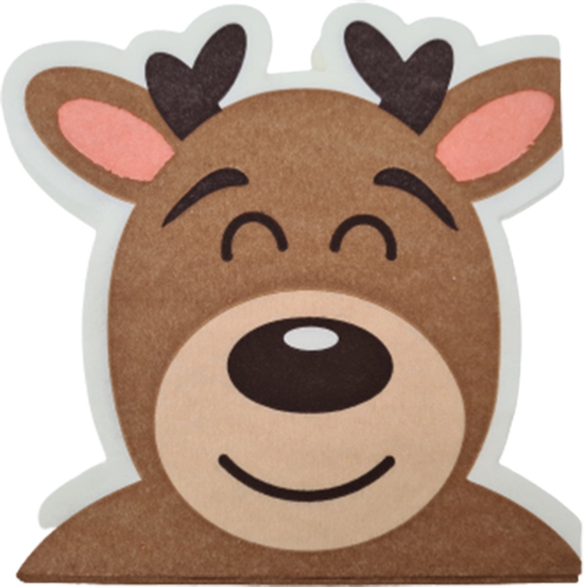 Kerst Servetten Rendier - Bruin - Papier - Vormservetten - 16 x 16 cm - 12 stuks