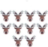 Kerst Decoratie - Glas - Diner - Versiering - Rendier - Karton - Set 10 stuks