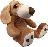 Unitoys – Hond Droopy nr. 1 – Knuffel – 3 tinten Bruin – 35 cm