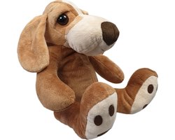 Unitoys – Hond Droopy nr. 1 – Knuffel – 3 tinten Bruin – 35 cm