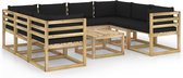 Decoways - 9-delige Loungeset met kussens geïmpregneerd grenenhout