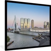 Fotolijst incl. Poster - Rotterdam - Water - Brug - 40x40 cm - Posterlijst