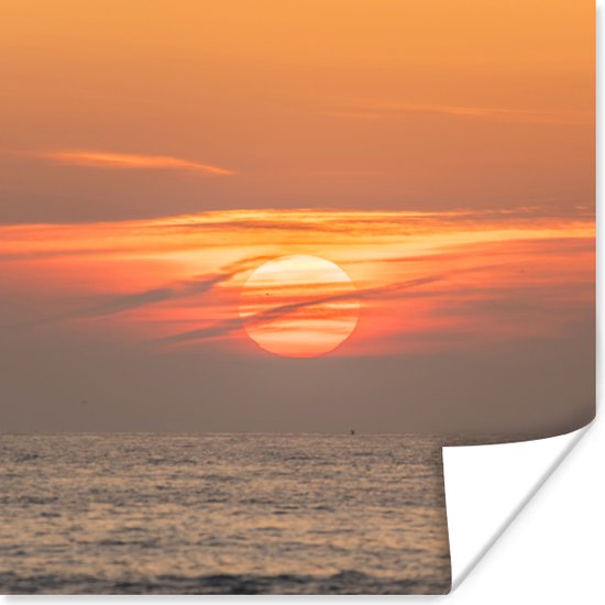 Affiche Coucher de soleil sur la mer - 50x50 cm