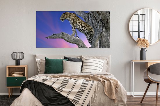 Affiche Léopard - Arbre - Branche - 150x75 cm