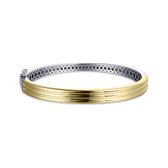 GISSER Jewels SB29Y - Bangle 925 Zilver Geelgoud Verguld - Drie banen - Bold Band Collection - 7.5mm breed - Maat 60