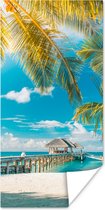 Poster Tropisch - Strand - Palmboom - 20x40 cm