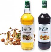 Bigallet koffiesiroop voordeelpakket Hazelnoot & Caramel - 2 x 100cl