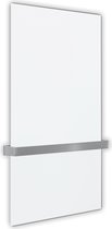 Sèche-serviettes Welltherm en métal | Blanc | 660 Watt| 60x150cm | panneau infrarouge | avec 2 x avec porte-serviettes continu chromé