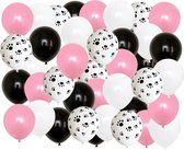 Honden ballon mix 40-delig roze wit zwart  - ballon - hond - hondenballonnen - honden verjaardag - hondenfeest