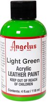 Peinture acrylique pour cuir Angelus - peinture textile pour tissus en cuir - base acrylique - Vert clair - 118ml