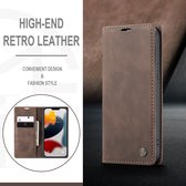 Luxe PU leren Bookcase voor Apple iPhone 13 | Hoogwaardig Leren Hoesje | Lederen Wallet Case | Kaarthouder | Portemonnee | Bruin