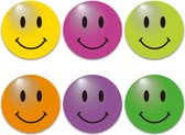 Beloningssticker - Sluitsticker - Sluitzegel – Smiley | Groen – Roze – Geel - Oranje |  Vrolijk – Lach – Gezichtje | Kaart | Envelop stickers | Cadeau - Gift - Cadeauzakje – Trakta