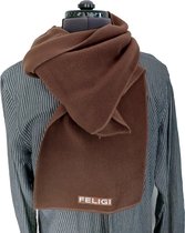 Feligi Warme Antipilling Fleece Sjaal, 28 x 150 cm -Bruin