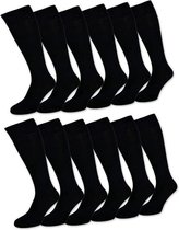 Socke/1 x 8 Paar Heren Kniekousen/Dames Kniekousen/Hoge Sokken/Kleur Zwart Maat 39-42/Sokken Heren/Sokken Dames