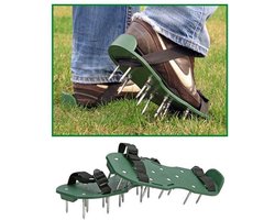 Synx Tools Gazonpriksandalen gazonprikker - Groen - Gazonbeluchters - Verticuteerroller Graszaad - Gazonverluchter - Beluchter