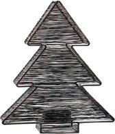 PTMD Bibi Kerstboom Windlicht Kerstmis - 30 x 9 x 35 cm - Ijzer - Zwart