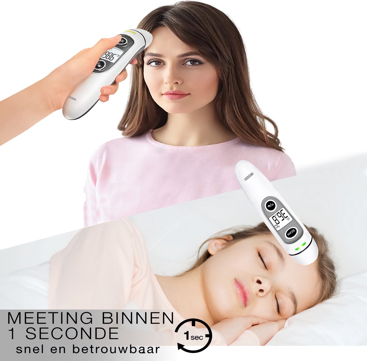 Librie Voorhoofd- & Oorthermometer – Digitale Koortsthermometer, voor Baby, Kind & Volwassene, Nauwkeurig, Hygiënisch & Contactloos — cadeau in Cadeau-ideeën - foto 5