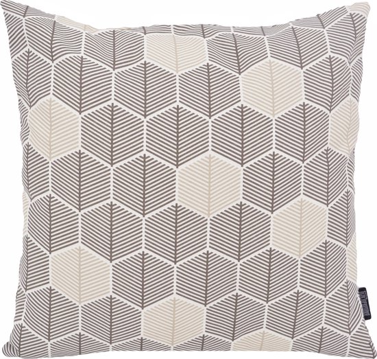 Hexagon Grijs Kussenhoes | Katoen / Polyester | 45 x 45 cm