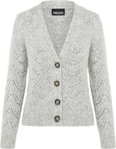 Pieces Vest Pcbibi Ls Knit Cardigan Noos 17106370 Light Grey Melange Dames Maat - L