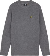 Lyle & Scott Flecked Fishermand Rib Jumper Mid Grey Marl