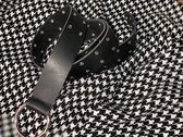 BELT LEATHER LIMITED LONG BLACK SILVER STUDS