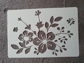 Bloemen 2 stencil, kaarten maken, scrapbooking, A5 formaat