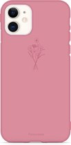 iPhone 11 hoesje TPU Soft Case - Back Cover - Terracotta / veldbloemen