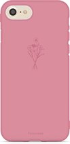 FOONCASE iPhone 8 Case TPU Soft Case - Couverture arrière - Étui de téléphone en terre cuite avec des fleurs sauvages - PastelBloom