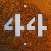 Cortenstaal huisnummerbord 44 (10x10cm)