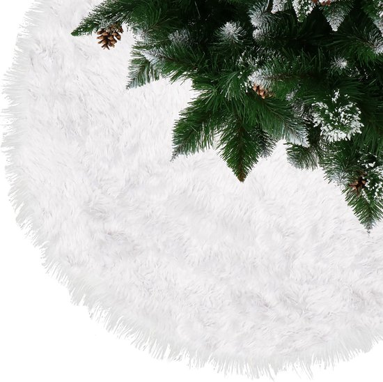 Kerstboomrok 90 cm, witte verdikking, kunstbont, tapijt, rok voor